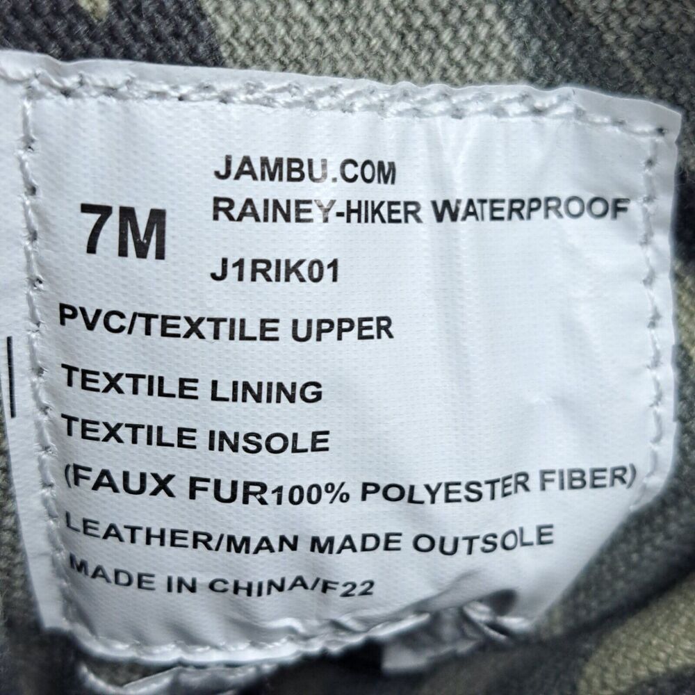 JBU by Jambu Rainey Waterproof Hiking Boots Women's Sz 7 M Black Camo (NWT) - Picture 8 of 8